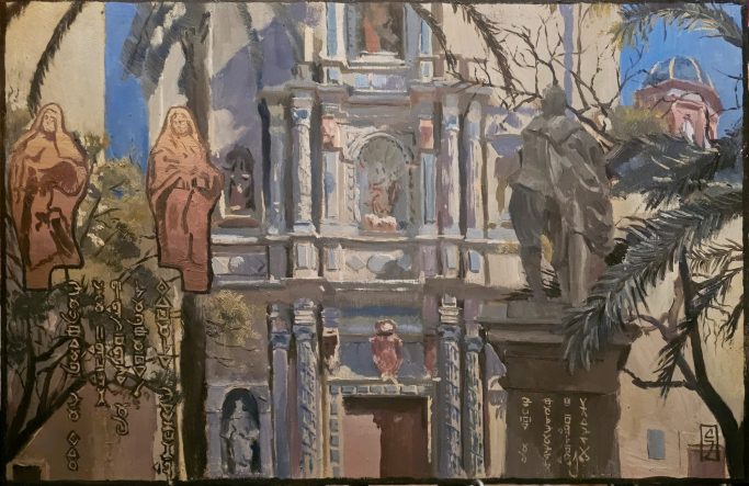 "Parroquia de la Santísima Cruz" (Estilo "Nueva Escuela") 60 x 40 cm